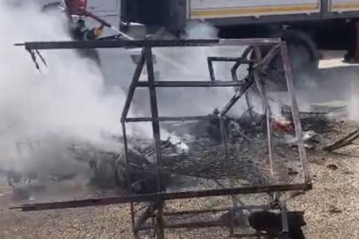 Osmaniye’de elektrikli motor alevlere teslim oldu