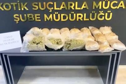 Osmaniye’de minibüsün bagajındaki bavuldan uyuşturucu çıktı