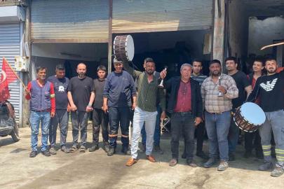 Osmaniye’de sanayi esnafından 1 Mayıs’a davul zurnalı kutlama