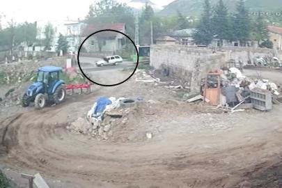 Otobüsten indi, otomobil çarptı: O anlar kamerada