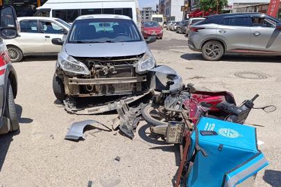 Otomobil ile motosiklet çarpıştı: 1 yaralı
