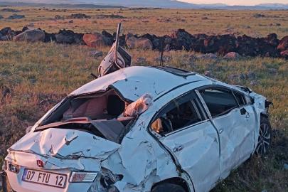 Siverek’te takla atan otomobilde 2’si bebek 5 kişi yaralandı