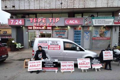 Ümraniye’de takılan serum sonrası hayatını kaybeden genç kızın ailesinden tıp merkezi önünde eylem