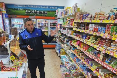 Zabıta ekiplerinden bakkal ve marketlere denetim