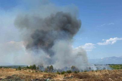 Aksu’da orman yangınına havadan ve karadan müdahale