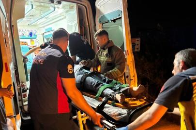Antakya’da dereye uçan motosikletin sürücüsü yaralandı