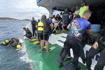 Ayvalık’ta bin 500 yıllık Bizans batığı sportif dalışa açıldı