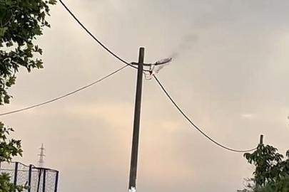Bandırma’da elektrik hattında korku dolu anlar