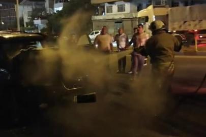 Belen’de otomobil yangını