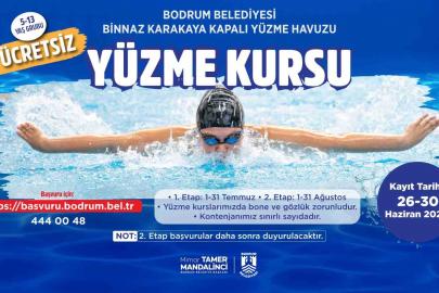 Bodrum Belediyesinden çocuklara ücretsiz yüzme kursu