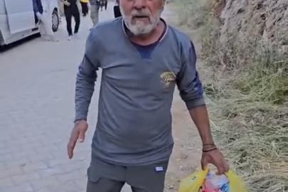 Duyarlı vatandaş piknik alanındaki çöpleri elleriyle topladı