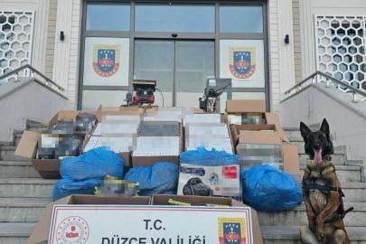 Düzce’de 47 bin 200’ü dolu 130 bin makaron ele geçirildi