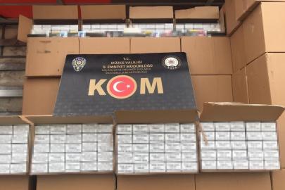 Düzce’de binlerce kaçak ürün ele geçirildi