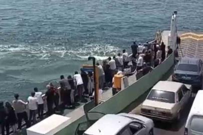 Feribottan denize düşen kişiye büfe çalışanından hayat kurtaran müdahale