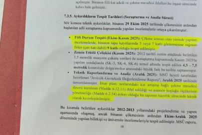 Gebze’deki çöken bina ile ilgili nihai rapor savcılığa sunuldu