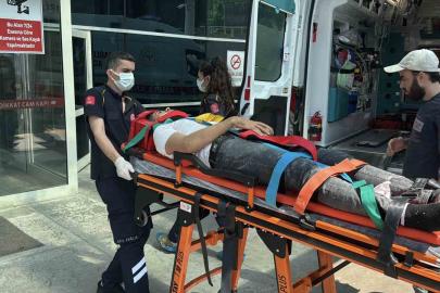 İskeleden düşen yabancı uyruklu işçi yaralandı