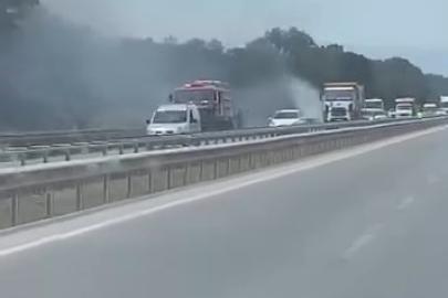 İzmir-Bursa kara yolunda alevler korkuttu