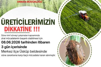 Kırklareli’nde süne alarmı: Üreticilere 3 günlük ilaçlama çağrısında bulunuldu