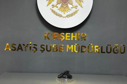 Kırşehir’de ruhsatsız tabanca ve fişek ele geçirildi