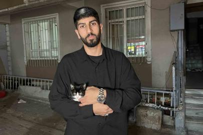 Küçükçekmece’de 7’inci kattan düşen kedi şemsiye ile kurtarıldı