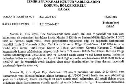 Kula’da tarihi yapı kalıntısının bulunduğu alan sit alanı olarak tescillendi