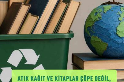 Marmaris’te atık kağıt ve kitaplar geri dönüşüme kazandırılıyor