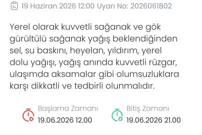 Meteoroloji Denizli için yerel kuvvetli sağanak ve dolu uyarısı yaptı