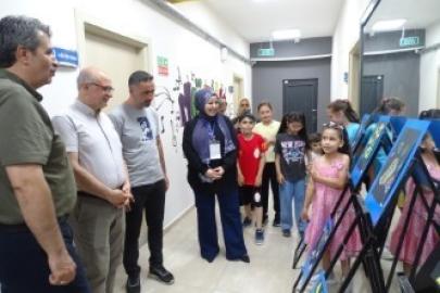 Minik ressamların büyük eserleri göz doldurdu