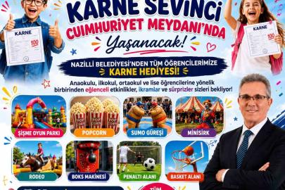 Nazilli Belediyesi’nden öğrencilere karne hediyesi