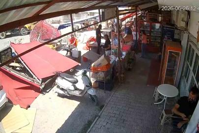 Serik’te hortum paniği: Üzerine tente devrilen vatandaşın yardımına çevredekiler yetişti