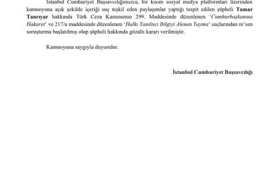 Tamar Tanrıyar hakkında sosyal medya paylaşımları nedeniyle gözaltı kararı
