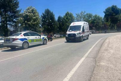 Tavşanlı’da motosiklet kazası,  kask hayat kurtardı