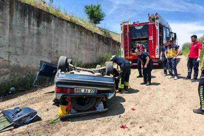 Tekirdağ’da otomobil menfeze uçtu: Sürücü hayatını kaybetti