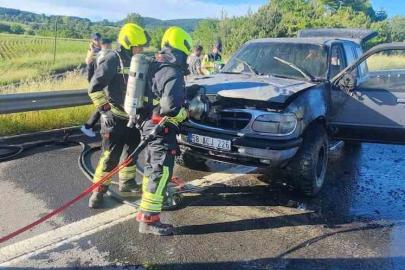 TEM Otoyolu’nda cip alevlere teslim oldu