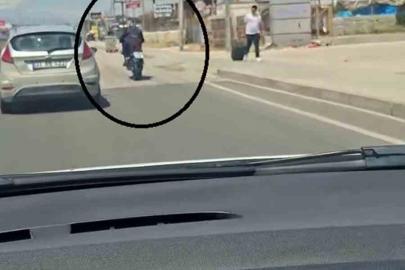 Trafikte tek teker yaparak ilerleyen sürücüye 46 bin TL ceza
