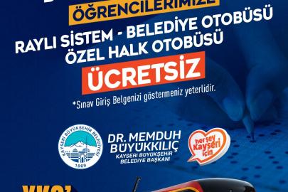 YKS adaylarına ulaşım ücretsiz