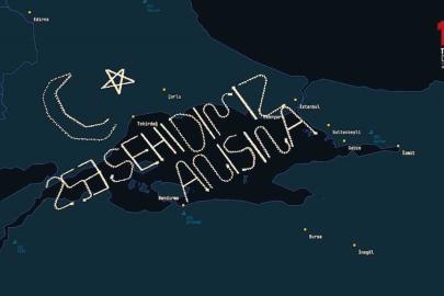 15 Temmuz şehitleri anısına İHA’lardan 253 kilometrelik rotada ay-yıldızlı radar izi