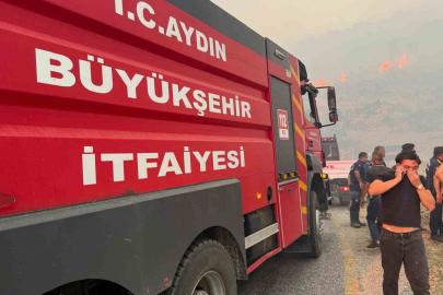 Aydın Büyükşehir Çine’de yangına müdahale ediyor