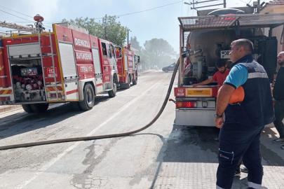 Bahçe temizliği için yakılan ateş evi küle çevirdi, depoda patlayan tüpler korkuya neden oldu