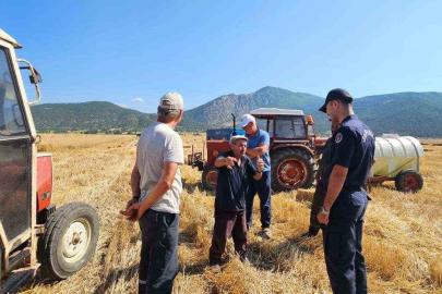 Biçerdöver operatörlerine yangın eğitimi
