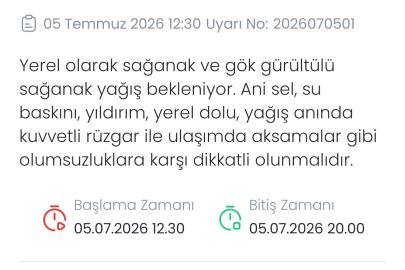 Denizli için kuvvetli yağış ve sel uyarısı