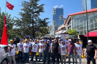 Doruk Madencilik işçileri şirket önünde eylem başlattı