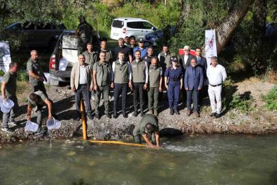 Ecemiş Çayı’na 15 bin alabalık yavrusu bırakıldı