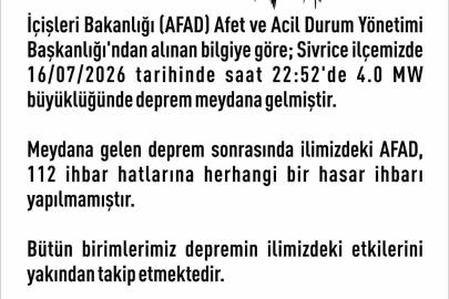 Elazığ Valiliği’nden deprem açıklaması