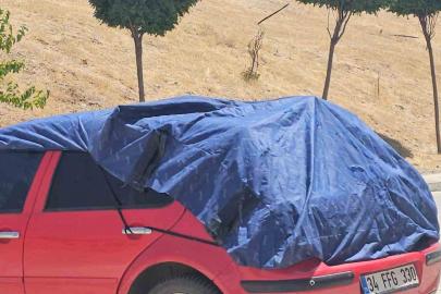 Elazığ’da araç sahiplerinden güneşe karşı önlem