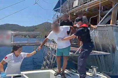 Gezi teknesinde yaralanan vatandaşa tıbbi tahliye gerçekleştirildi