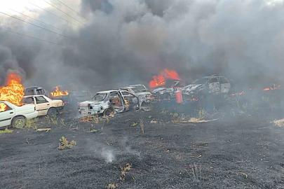 Hurdalığa sıçrayan yangında maddi hasar meydana geldi