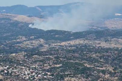 Kavaklıdere’deki yangın drone ile görüntülendi