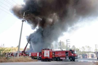 Kocaeli’de boya fabrikası alevlere teslim oldu