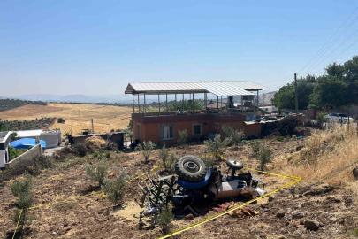 Kontrolden çıkarak devrilen traktörün sürücüsü hayatını kaybetti